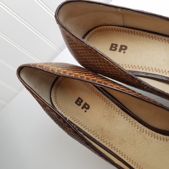 Nordstrom BP. Peekaboo Leather Snakeskin Heels - Picture 4 of 8